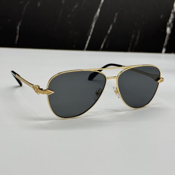 NEW VERSACE VE2283 1002/87 GOLD GREY UNISEX  SUNGLASSES VERSACE VE2283 100287 - Picture 4 of 11